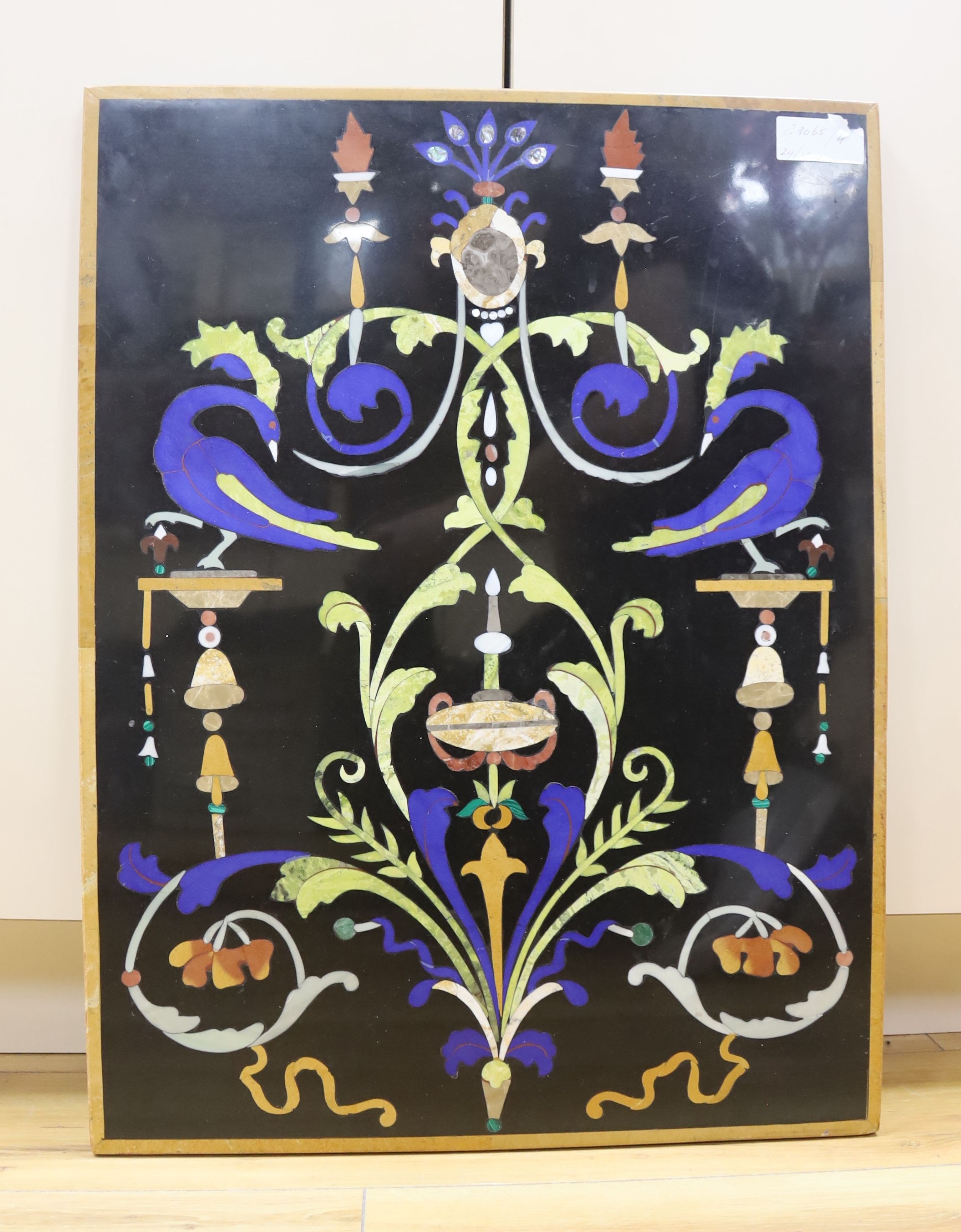 A pietra dura plaque, 59 x 45cm